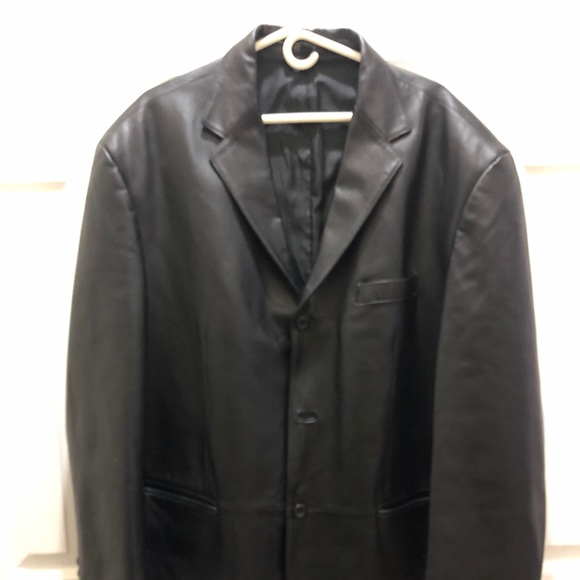 Stafford Men's Leather Jacket Blazer Sport Coat XL